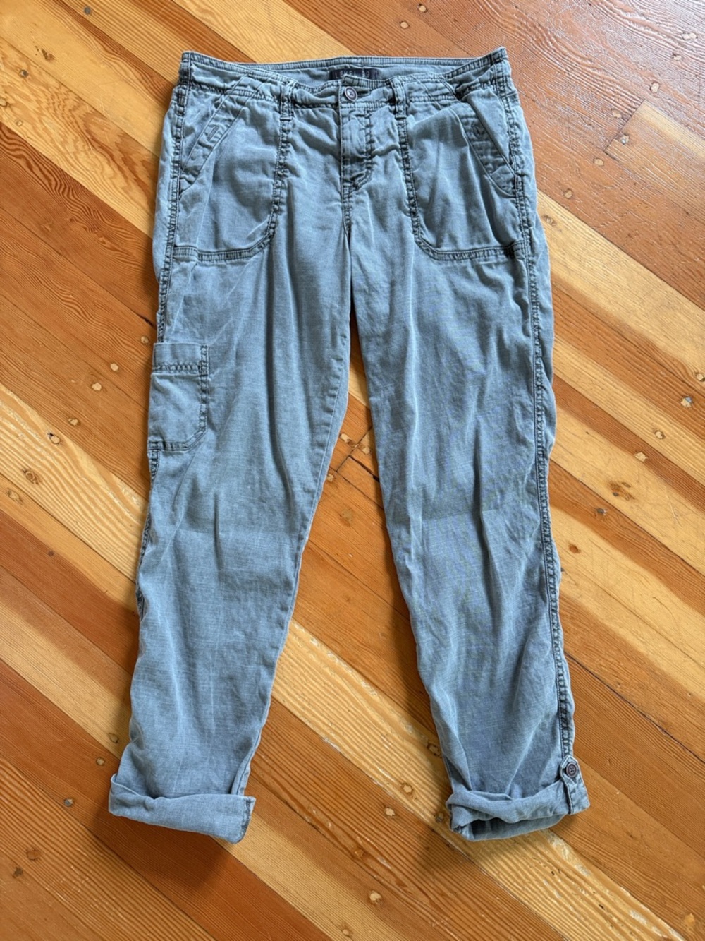 Level 99 Grey Linen Blend Utility Pants Size 29